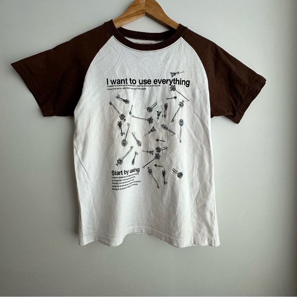 Trunk Ltd Brown and White Short Sleeve Tee S